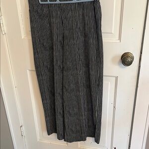 Black and White Striped Women's Wide Leg Pant